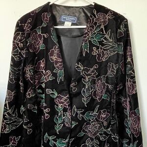 Vintage Norton McNaughton Floral Evening Blazer Petite 12